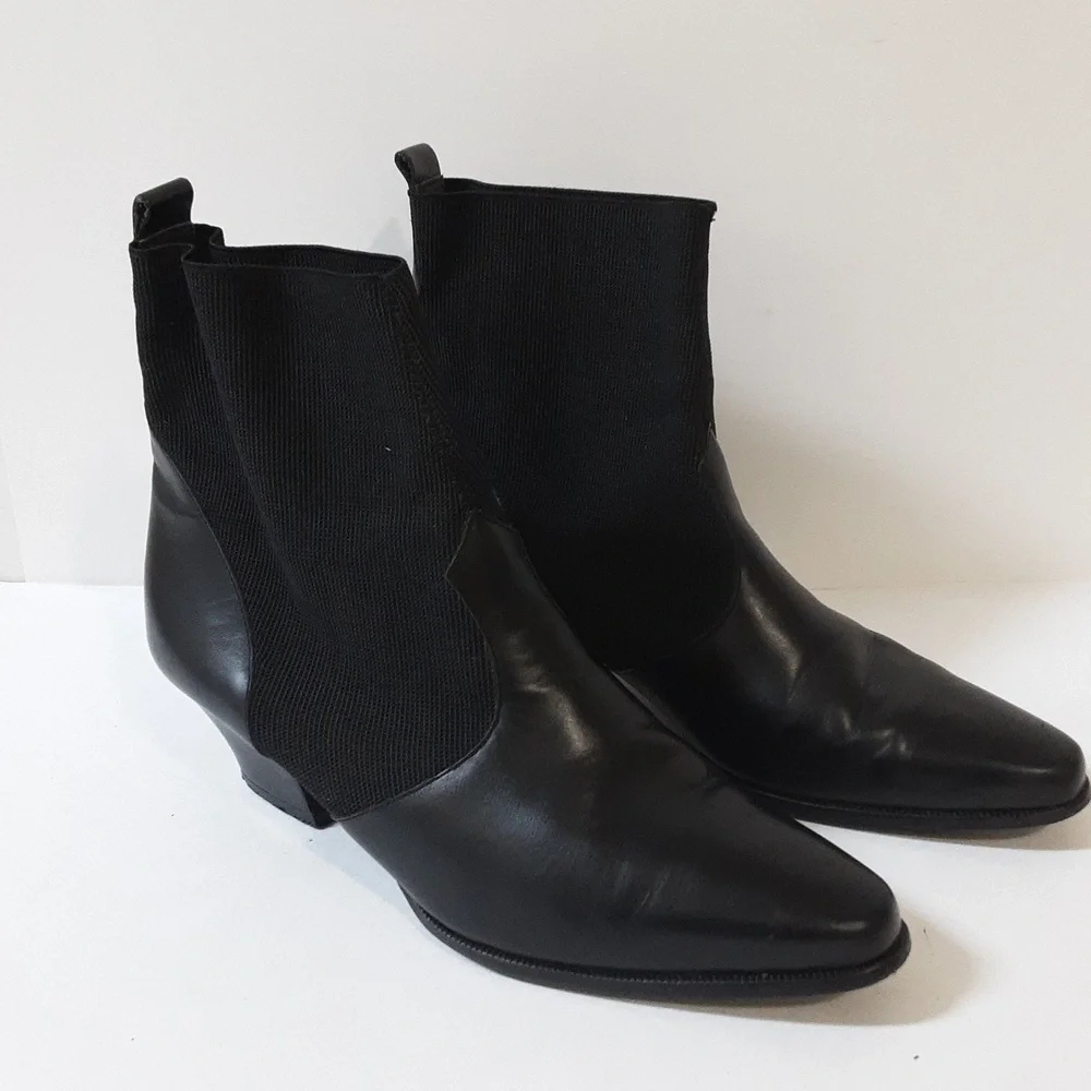 Nicole ankle booties black women pull on 8M casual office rodeo festival y2k